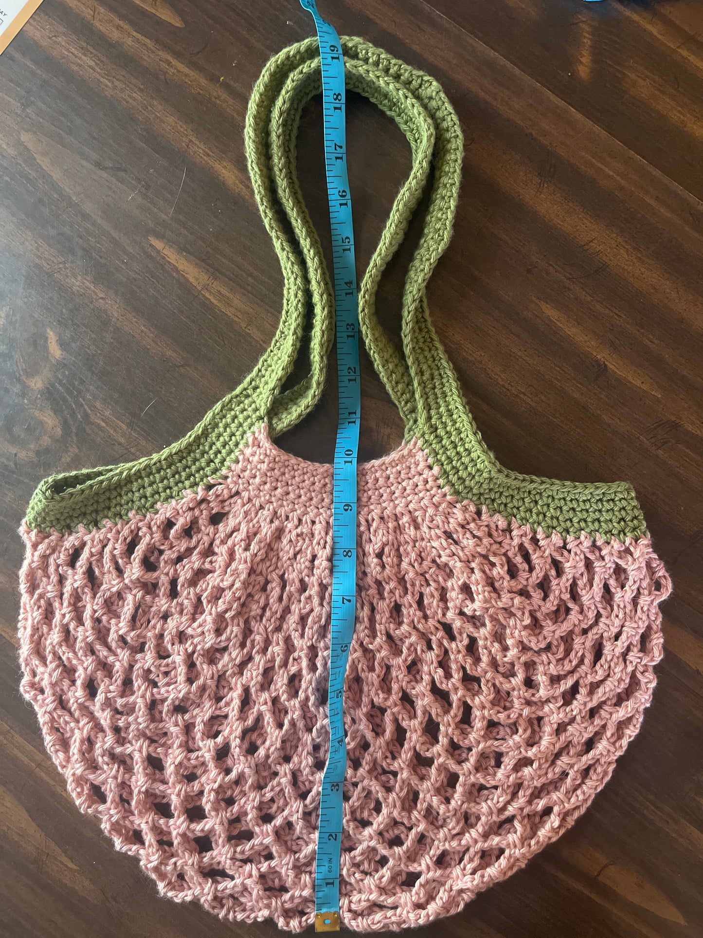 Pastel Watermelon mesh market bag