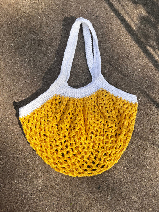 Yellow Mesh Market Bag