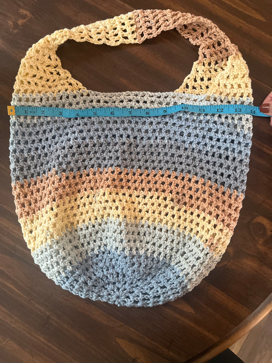 Over the shoulder striped tote