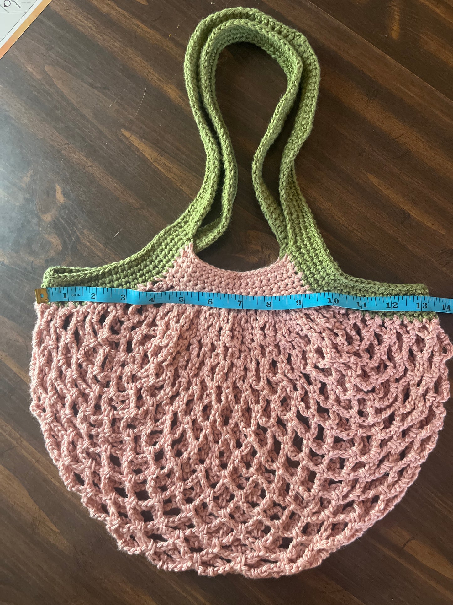 Pastel Watermelon mesh market bag